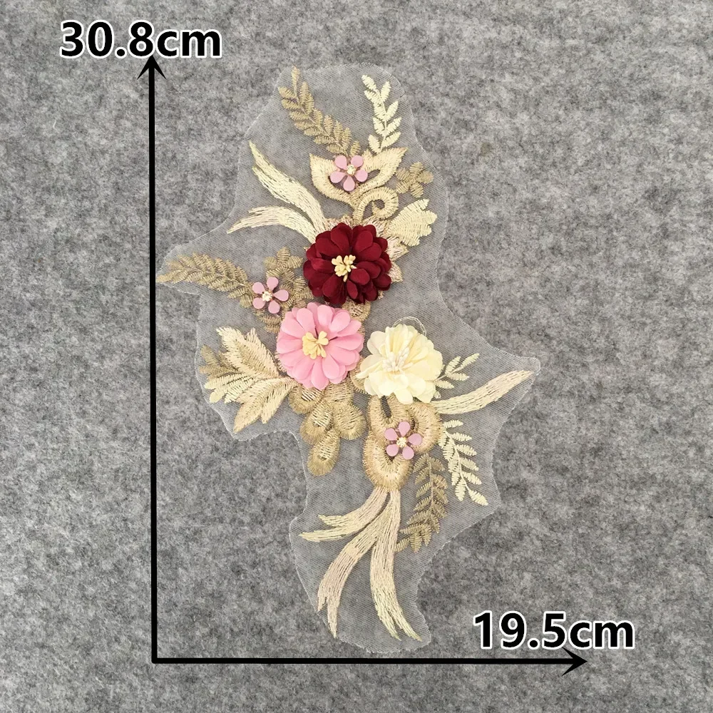 New arrive 3D Flower Lace Embroidery Collar DIY Sewing Neckline Dress  Applique Clothing Decorative Craft Supplies Accessories