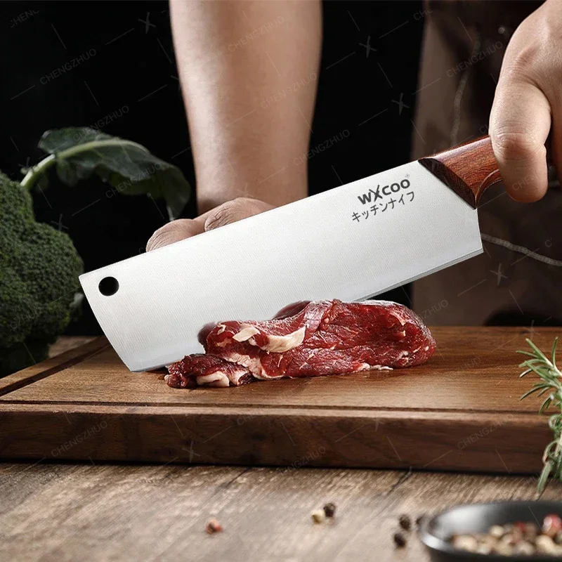 มีดเชฟมืออาชีพ 5Cr15Mov สแตนเลสปลาผลไม้มีด Butcher Meat Slice Cleaver มีดครัวของขวัญกล่อง