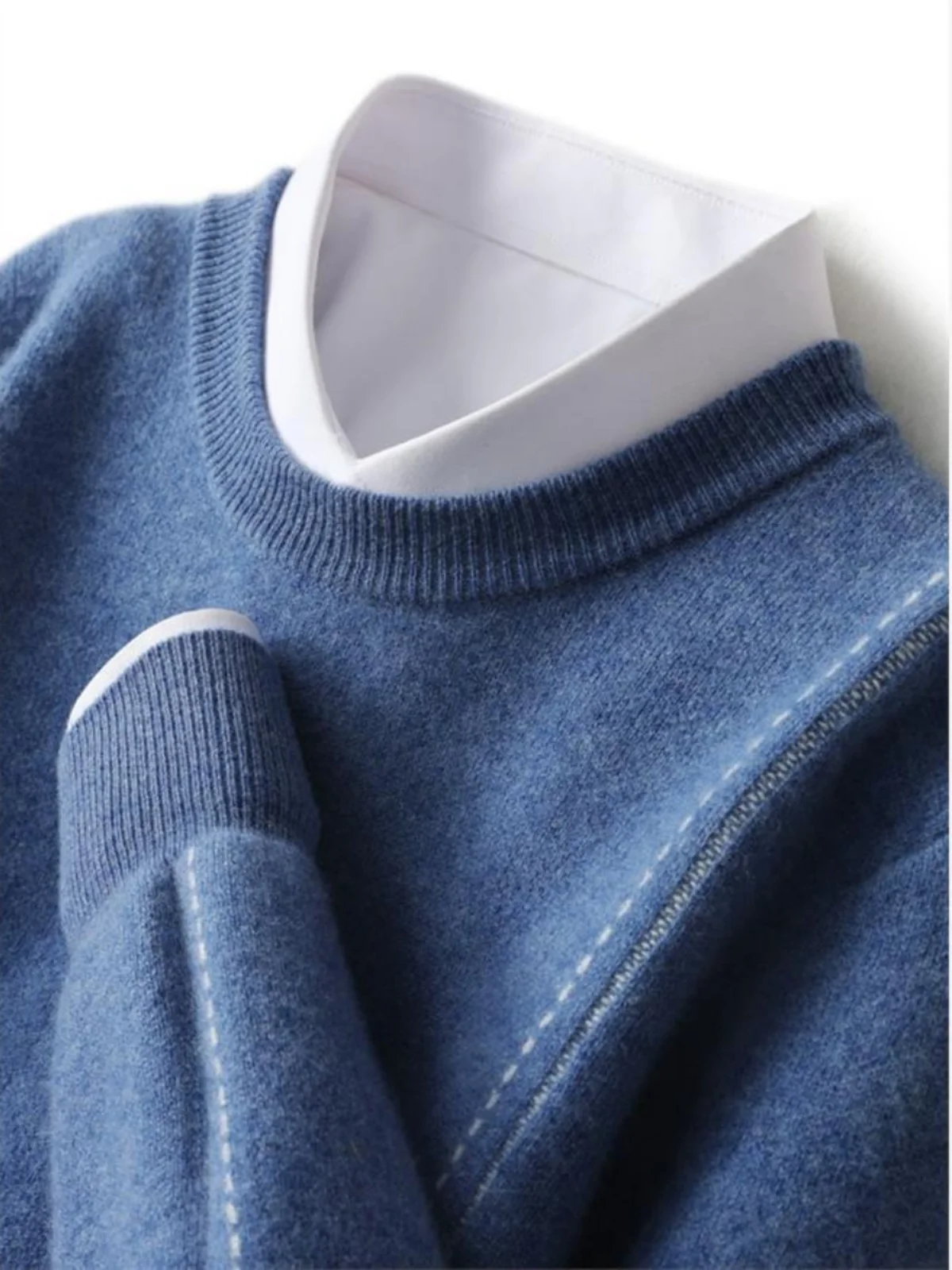 

Новинка 2025: Мужской утепленный шерстяной джемпер с круглым вырезом, деловой стиль, теплый базовый слой, мягкий и комфортный, для молодых мужчин, зимний, с длинным рукавом