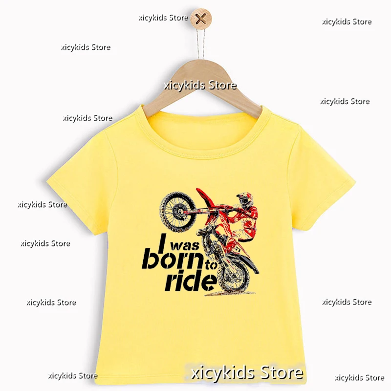 T-Shirt For Boys Cool Motorcycle Graphic Print Teen Tshirt Fashion Hip Hop Boys Clothes Cute Children'S Clothes Tshirt Tops