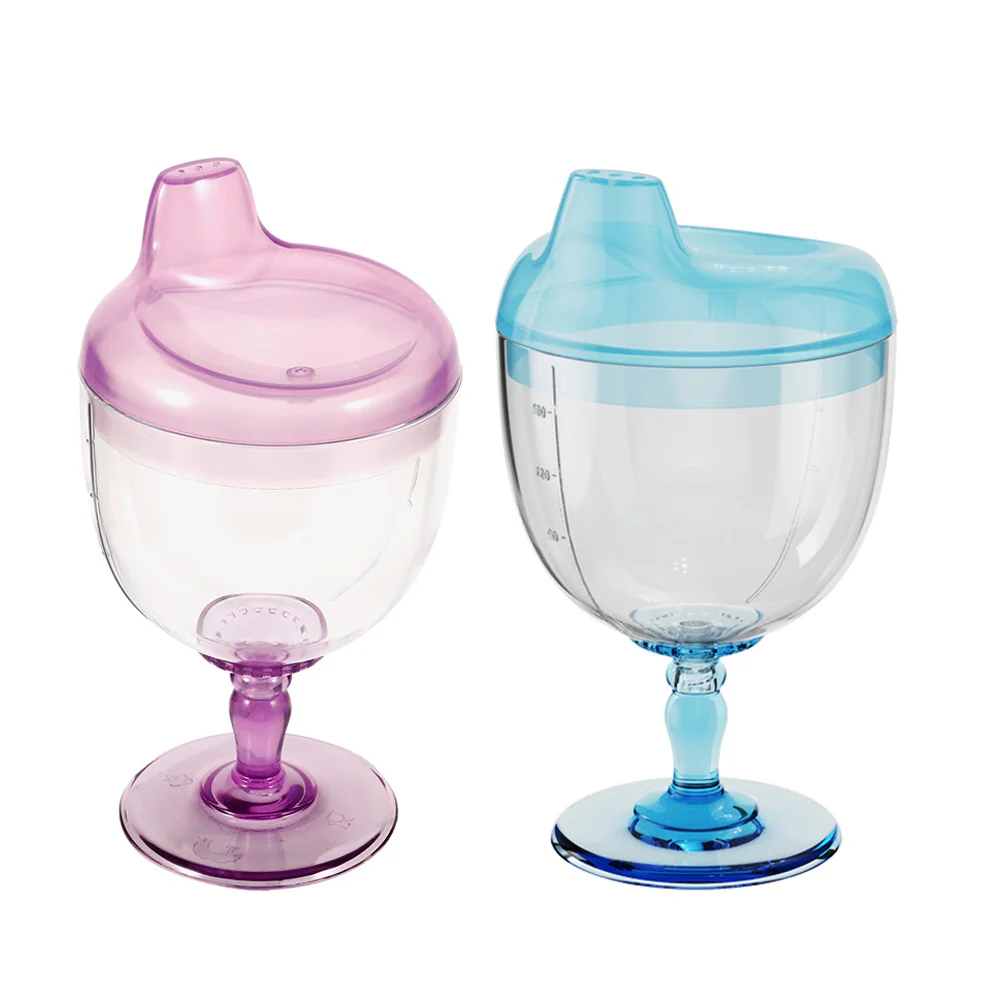 

2Pcs 180Ml Kids Cups High Transparency Unbreakable Toddler Drinking Cup for Juice Milk Yogurt No Spill Baby Bottles Clear Fun