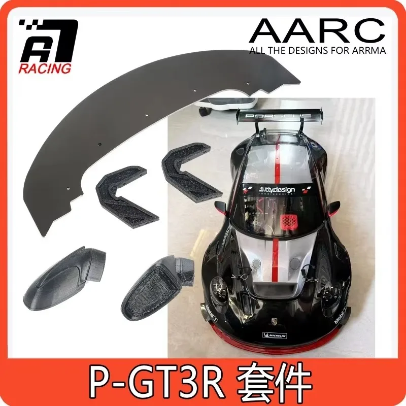 ARRMA Bittydesign P-GT3R 911 Body Shell Kit Nylon Carbon Fiber Front Splitter Side Panels Rearview Mirrors RC Upgrade Part