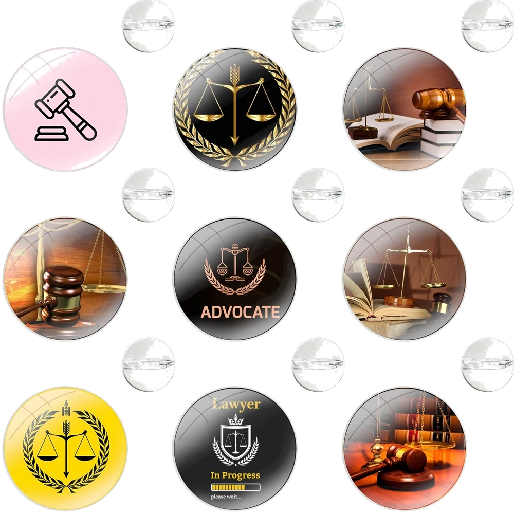 Pins Badge Metal Brooches For Clothes Backpack Decoration gift Law Student Lawyer Judge