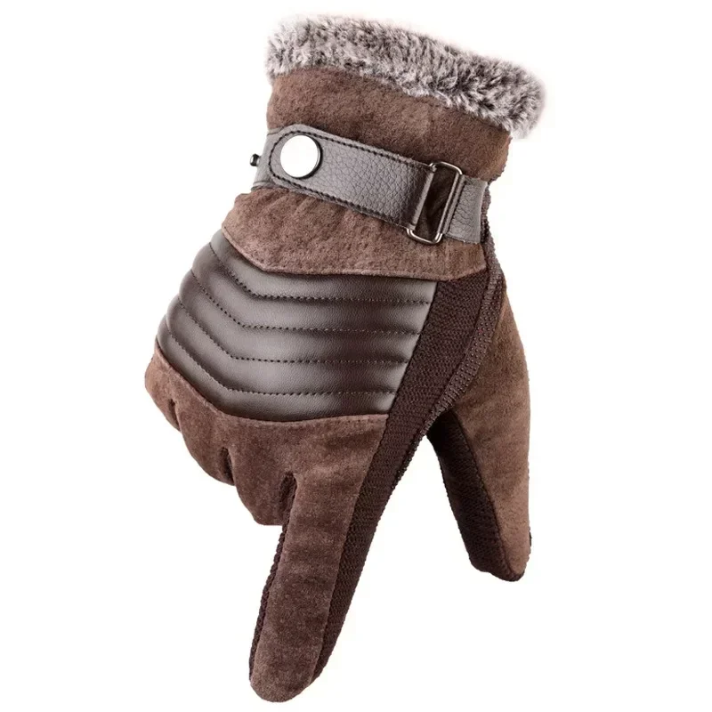 luvas-masculinas-de-inverno-para-ciclismo-e-motociclismo-corta-vento-isolamento-termico-quentes-de-couro-com-tela-sensivel-ao-toque-antiderrapantes-com-forro-grosso-luvas-de-dedo-Unico-para-uso-externo