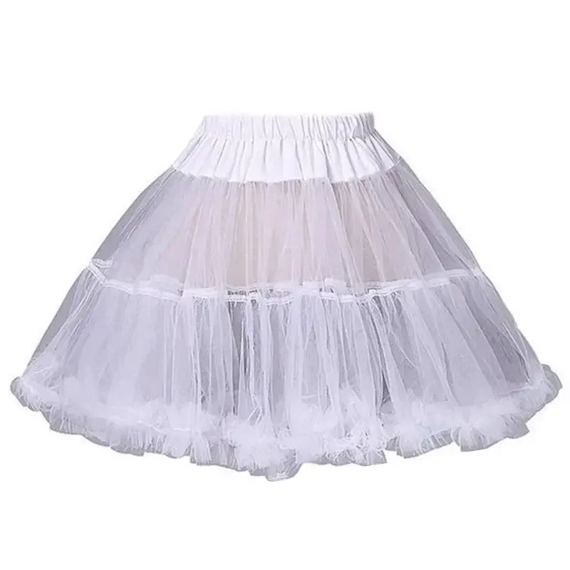 Mujeres Niñas Soporte de nube Lolita Cosplay Enaguas de crinolina Plisado Mini Capa Falda tutú ajustable