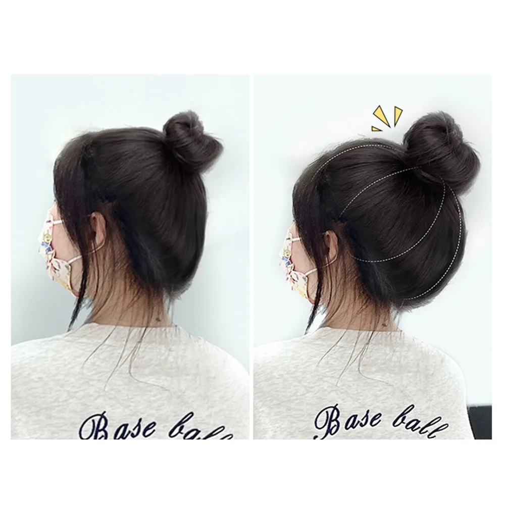 Synthetic Hair Bun ExtensionsBall Head Wig Hair Bag Grapefruit Peel Lazy Hair Magic Tool Increase Hair Volume Fluffy Hair Tie