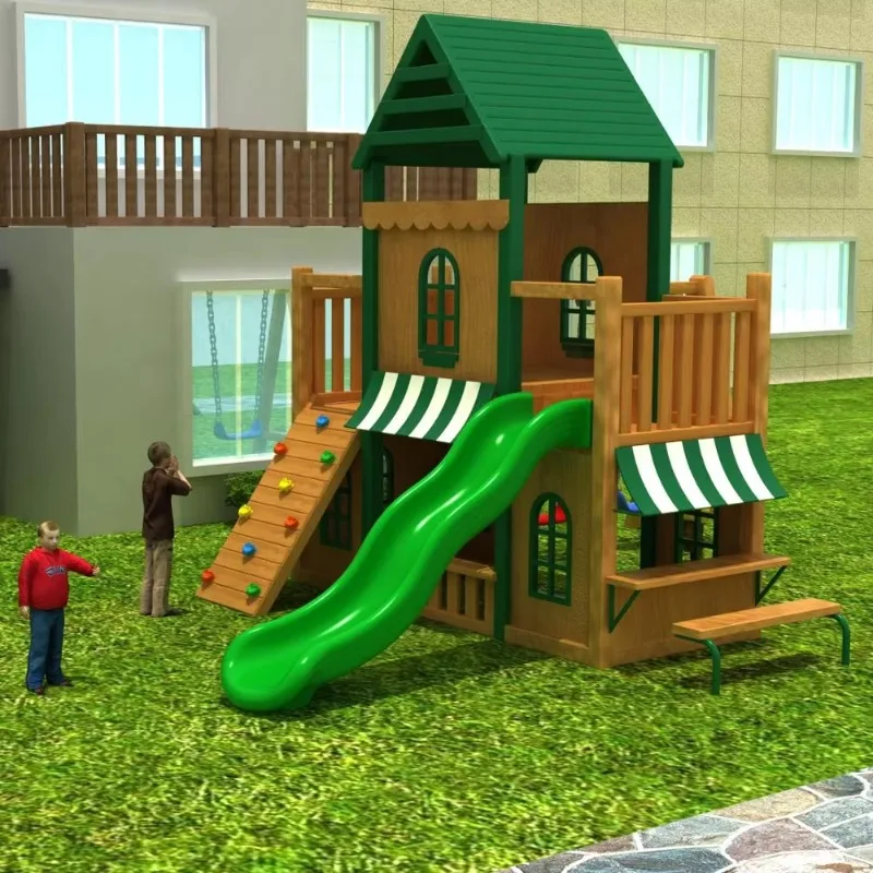 Outdoor Wooden Hot Selling Playground for Children Playing With Slide Garden Backyard Playground Cheap for Home Use
