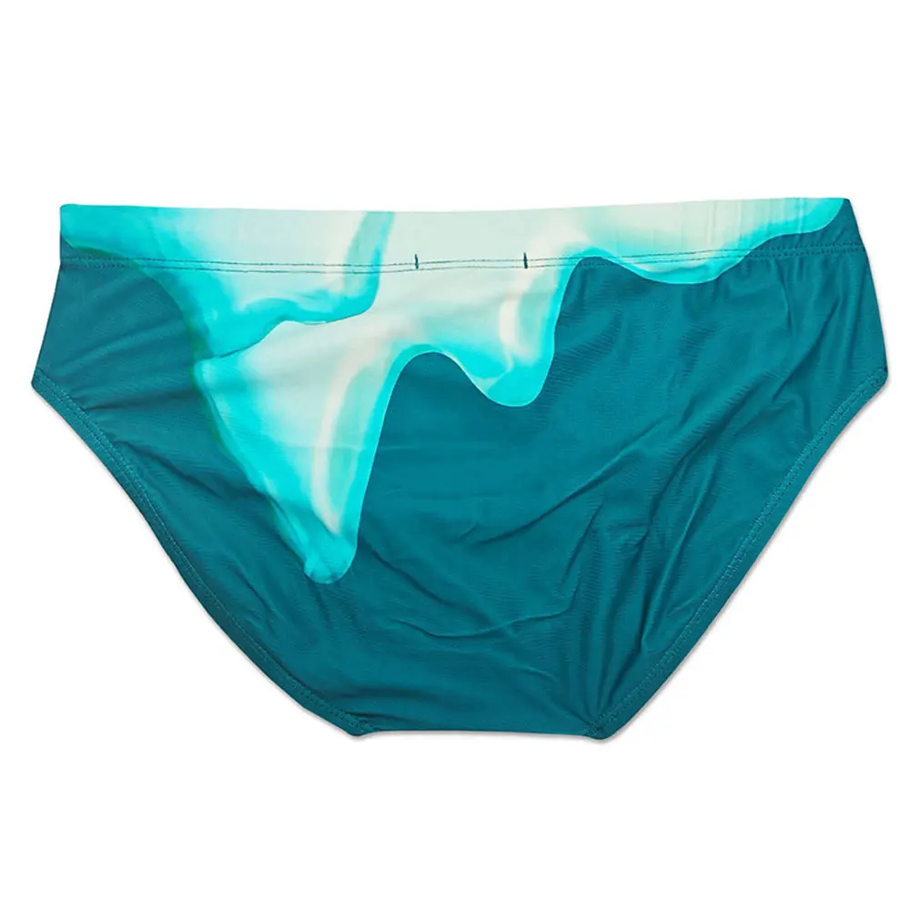 

European and American gradual change flow printing triangle swimming trunks fashion contrasting color beach triangle men UXH375