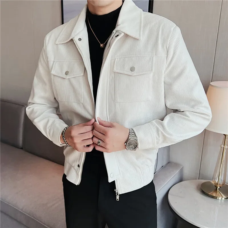 

Brand Clothing High Quality for Men Casual Business Jackets/Male Slim Fit Corduroy Stripes Thick Keep Warm Coats S-2XL