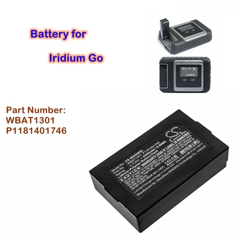 Satellite Hotspot Battery 3.7V/2400mAh WBAT1301,P1181401746 for Motorola Iridium Go,9560