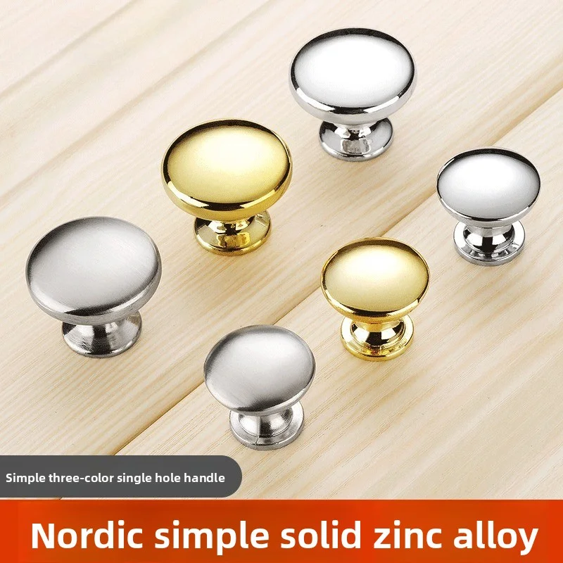 3PCS European Style Minimalist Solid Zinc Alloy Cabinet DIY Pull Handle Modern Luxury Drawer Knob Cabinet Door Single Hole