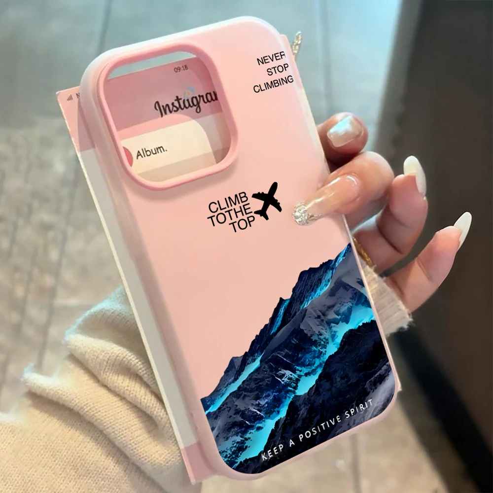 für iPhone 17 16 14 15 11 12 13 Pro Max 7 8 15 16 Plus 17 Air Hüllen Mountain Peak Aircraft Handyhülle Stoßfeste Silikonhülle – Detail 1