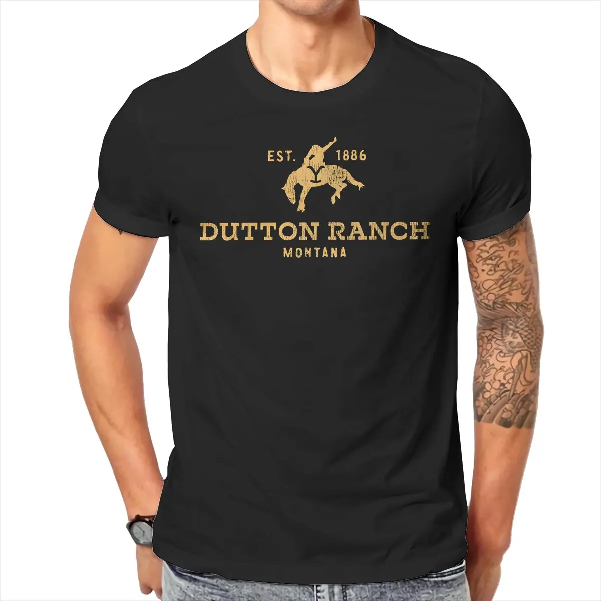 Montana Est 1886 Vintage Cowboy Harajuku TShirt Yellowstones Dutton Ranch Style Tops Casual T Shirt Male Short Sleeve