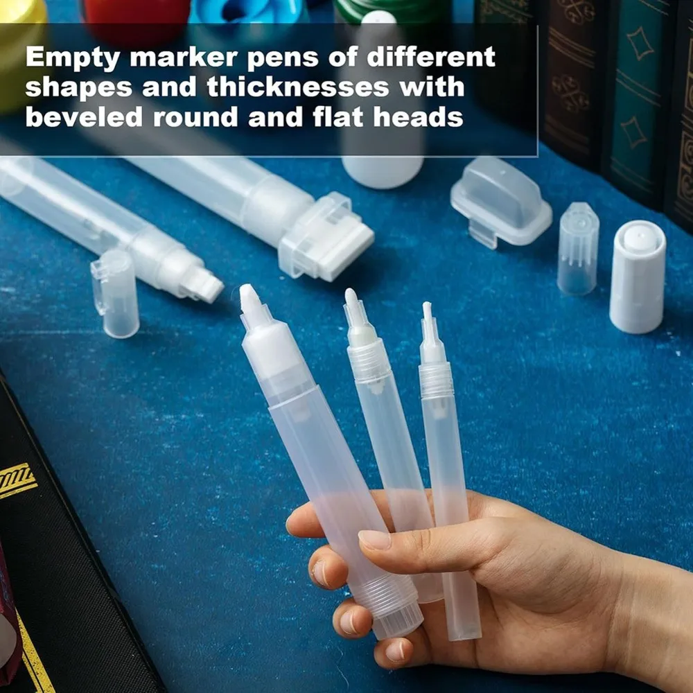 A93PHOT! 10Pcs Marker Refill Kits Acrylic Markers, Paint Markers, Alcohol-Based Markers, Empty Pen Barrels