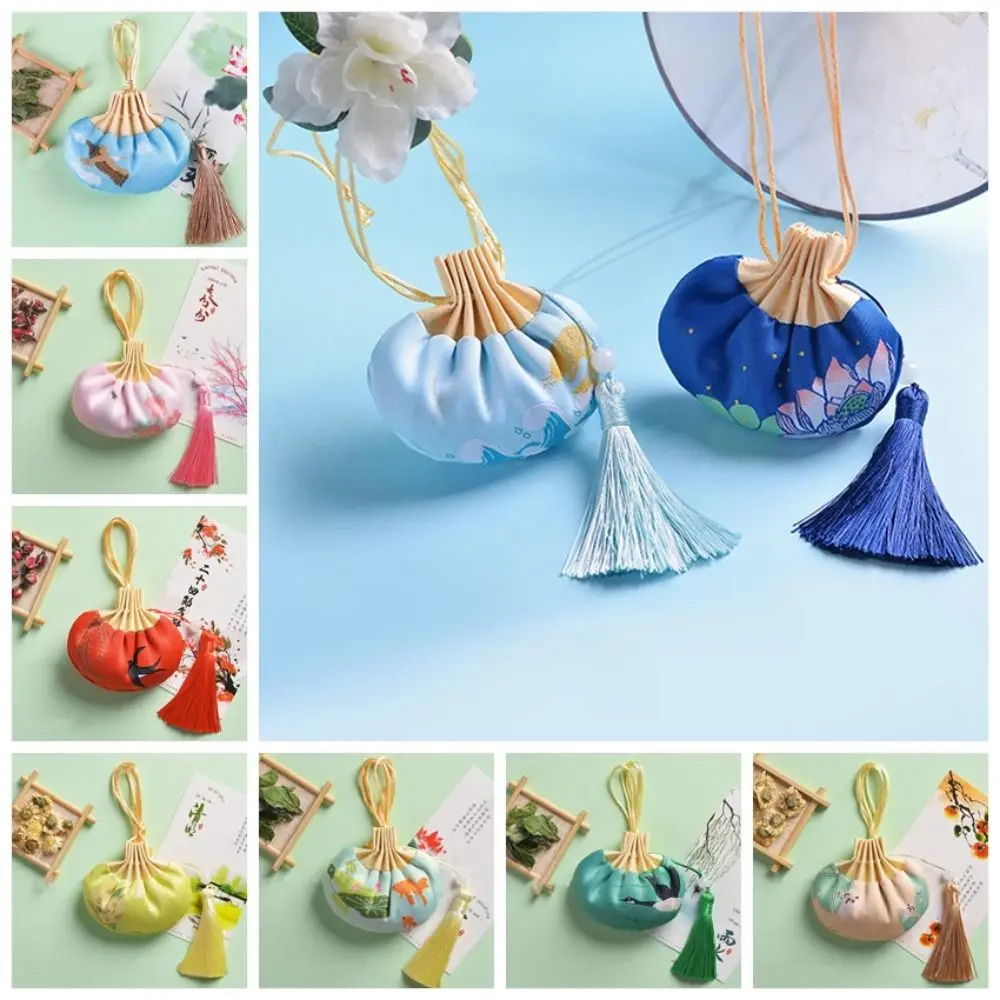 Lucky Bag Tassel Dragon Boat Festival Sachet Lotus Chinese Style Women Jewelry Bag Hanging Animal Empty Sachet Car Home Decor