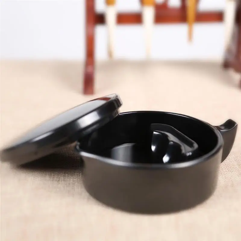 Chinese Calligraphy Ink Stone Grinding Traditional Inkstone Accessory with Cover