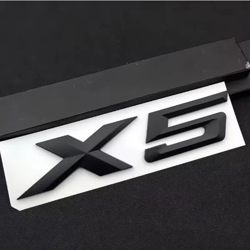 ABS Adhesive Matte Black Chrome Letter For Car Trunk BMW X5 Logo X5 Letters Stickers Emblem Badge E70 E53 F15 G05 Accessories view 5