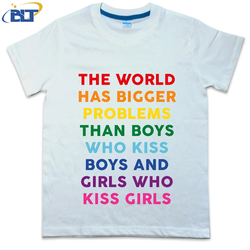 The World Has Bigger Problems Printed Children's T-shirt Summer Cotton Short Sleeve Casual Tops Suitable for Boys and Girls