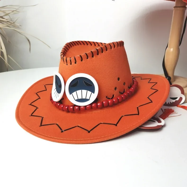 Halloween Cosplay Ace Cap Japanse Anime Cartoon zonnehoed Cosplay Kostuums Cowboy Oranje Hoed Volwassen Mannen en Vrouwen Geschenken