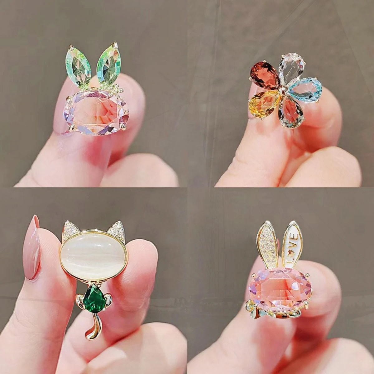 Pins Badges For Women Lady Clothing Coat Party Accessories Pines Gift SKEDS Trendy Shiny Rhinestone Rabbit Small Size Pin