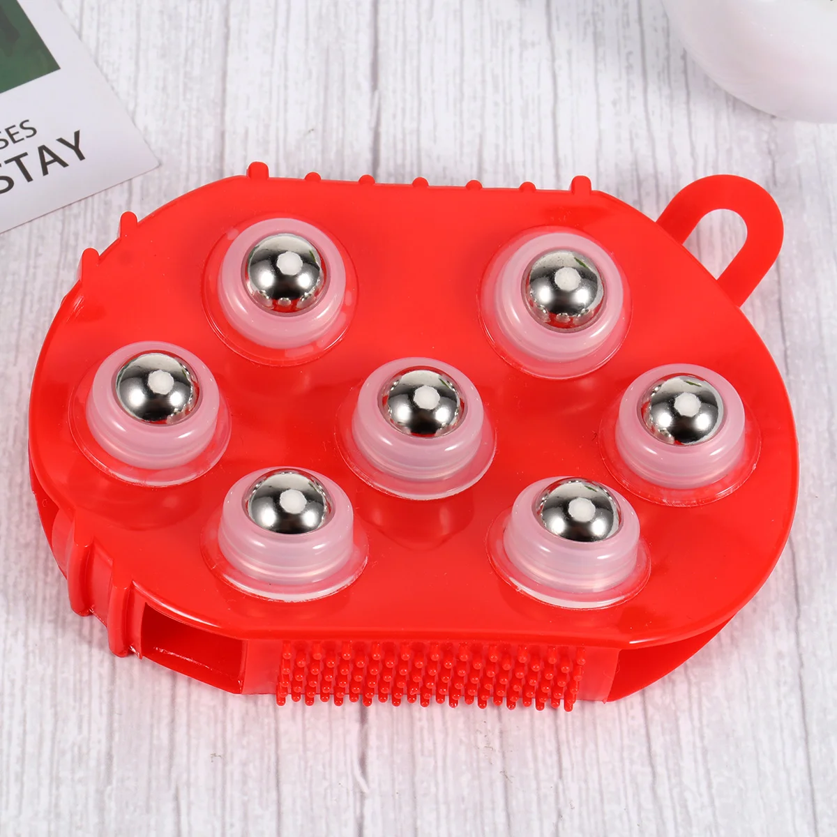 Scroll Wheel Scalp Massager Self-massage Tool Hand Held Muscle Roller 360 Degree Rotating Seven Balls