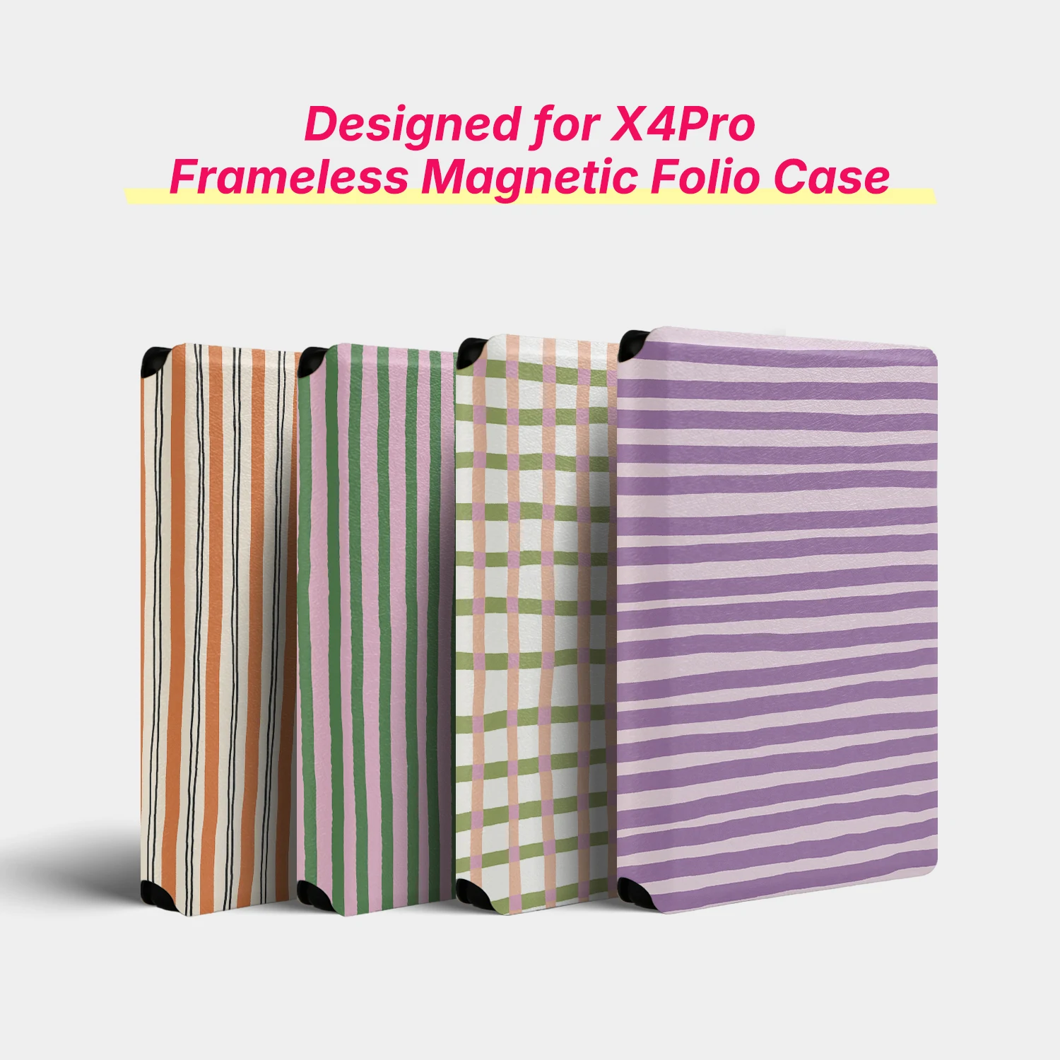 Murmole Classic Stripes Case suit for XTEINK X4 Pro XTEINK X4Pro Pure Magnetic Frameless Ultra Thin Shell Slim Guard Cover