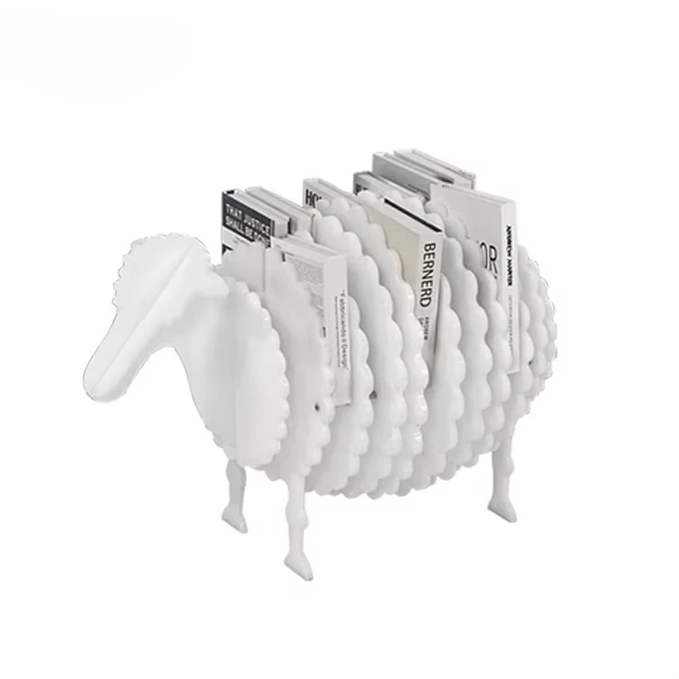 Modern Creative Children's Room Sheep Bookshelf Living Room Bedroom Decoration Animal Shape Plastic Storage Rack