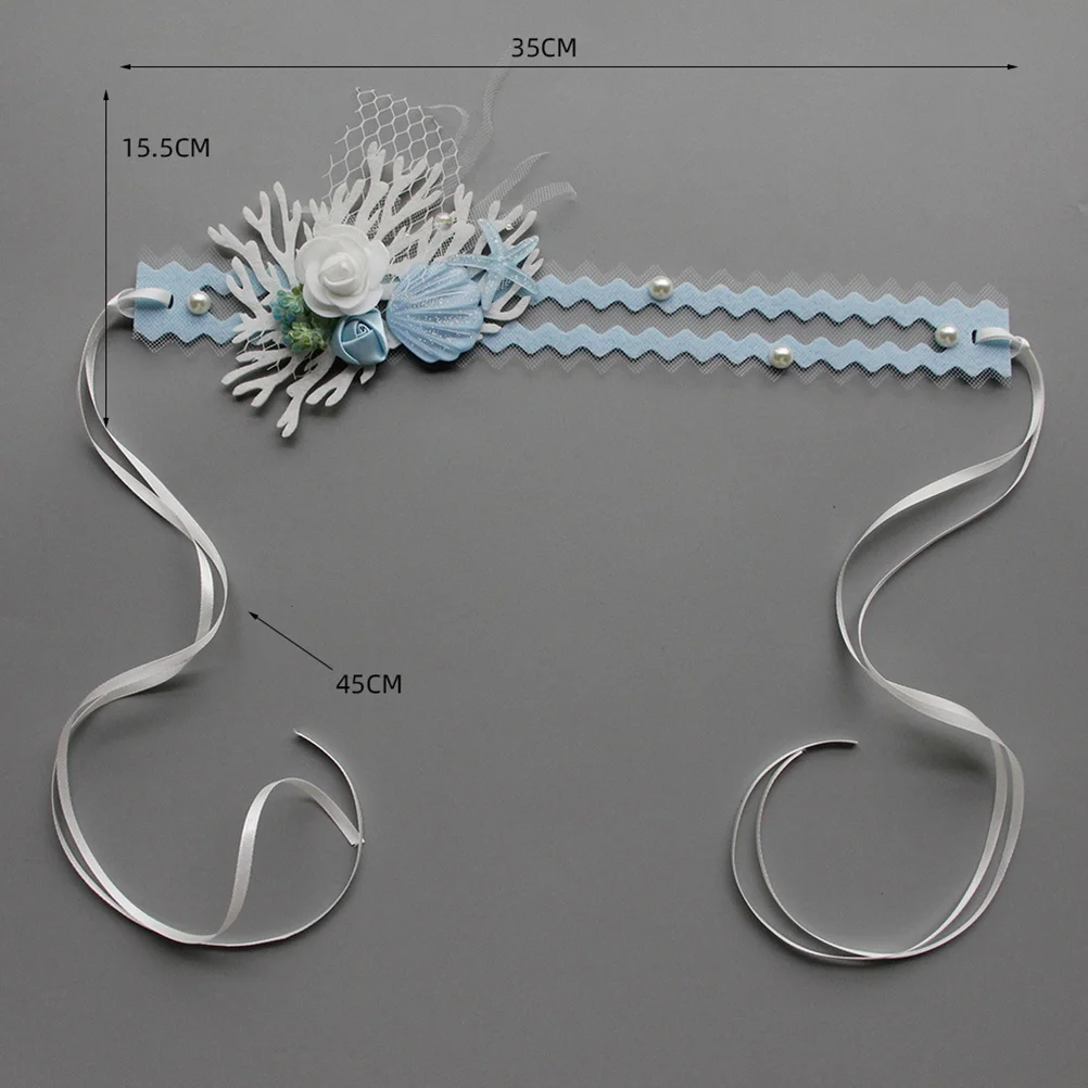 

Mermaid Flower Shell Headb ABS Artificial Pearl Hair Accessories Elegant Design Birthday Party Wedding Prom Photo Shoots Bohemia