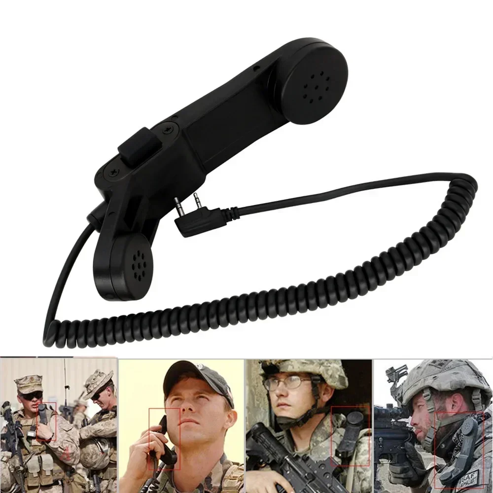 

TS TAC-SKY Tactical PTT Handheld PTT H250 PTT 2 Pin Military Handheld Speaker Microphone for Baofeng Kenwood Walkie Talkie