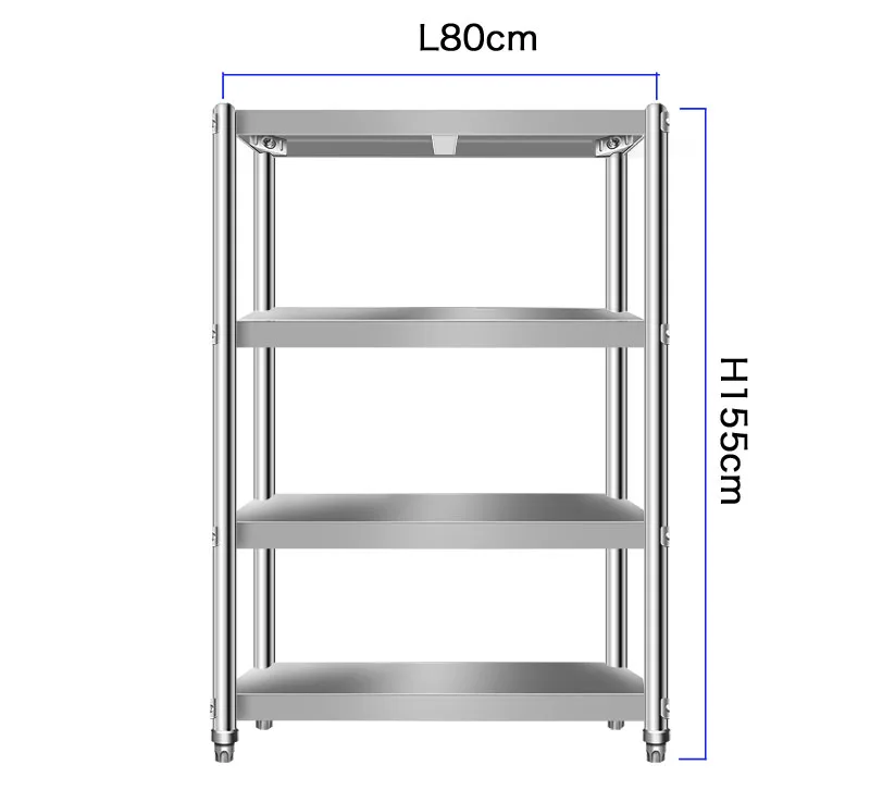 Commercial Stainless Shelf Kitchen Four-layer Shelves Stainless Steel Rack 201 Durable And Sturdy, Customization Steel Shelves