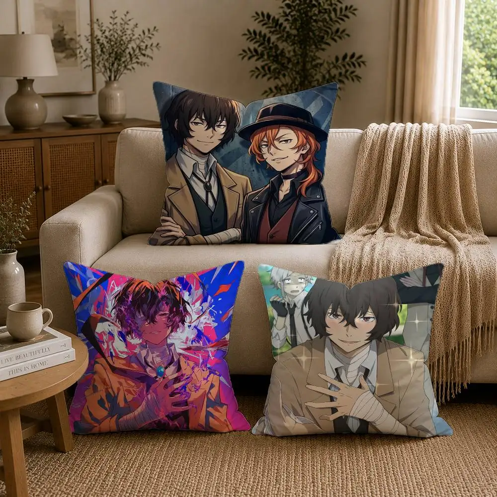 Bungo Stray Dogs dazai osamu Pillow Case for Sofa Living Room Home office Decor Protective Cover