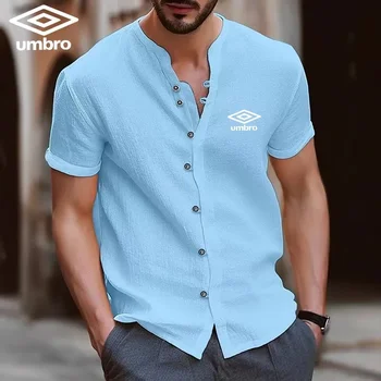 레트로 순면 린넨 폴로 셔츠, 남성용 패션 트렌드, 캐주얼 스포츠, 시원하고 통기성 있는 반팔 티셔츠, 여름 신상 