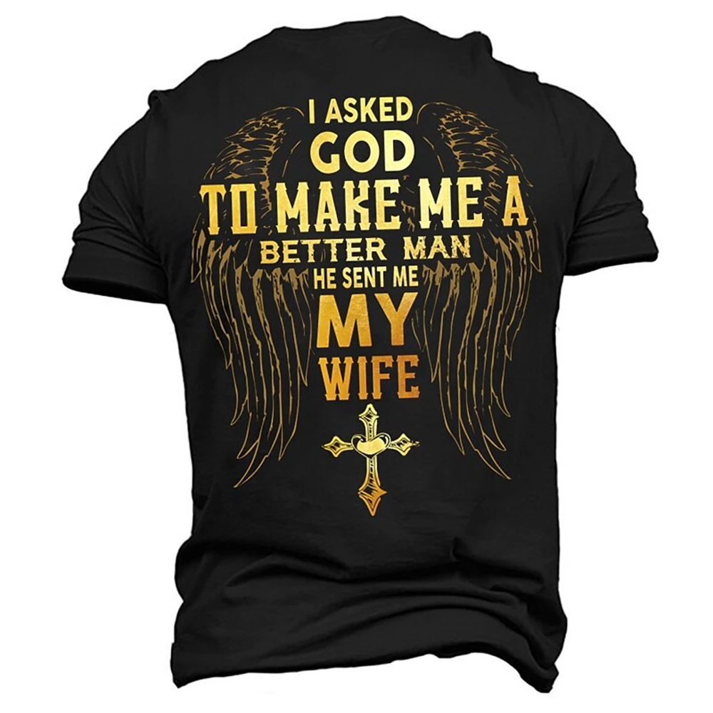 Camiseta Masculina Engraçada com Estampa de Asas 3D, Gola Redonda, Manga Curta, Casual de Verão, Secagem Rápida, Respirável, Solta, Moda Urbana