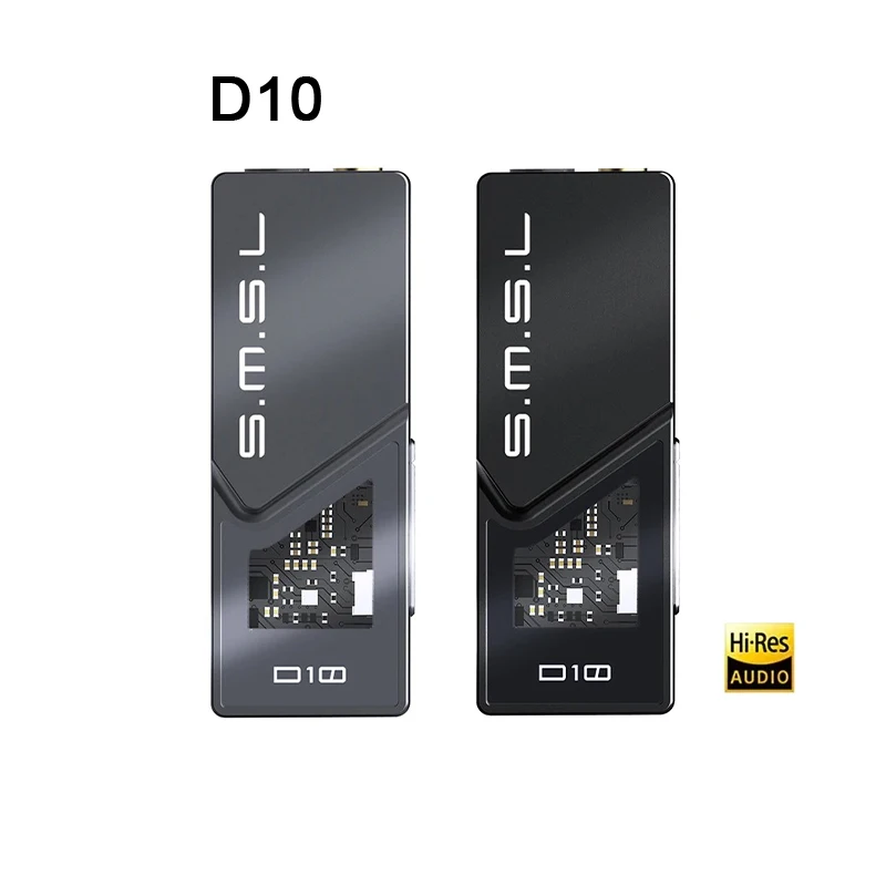 

SMSL D10 Portable USB Headphone Amplifier Audio Decoder DAC 2xCS43131 TYPE-C Input 3.5+4.4mm Balanced Output DSD256 32Bit/384kHz