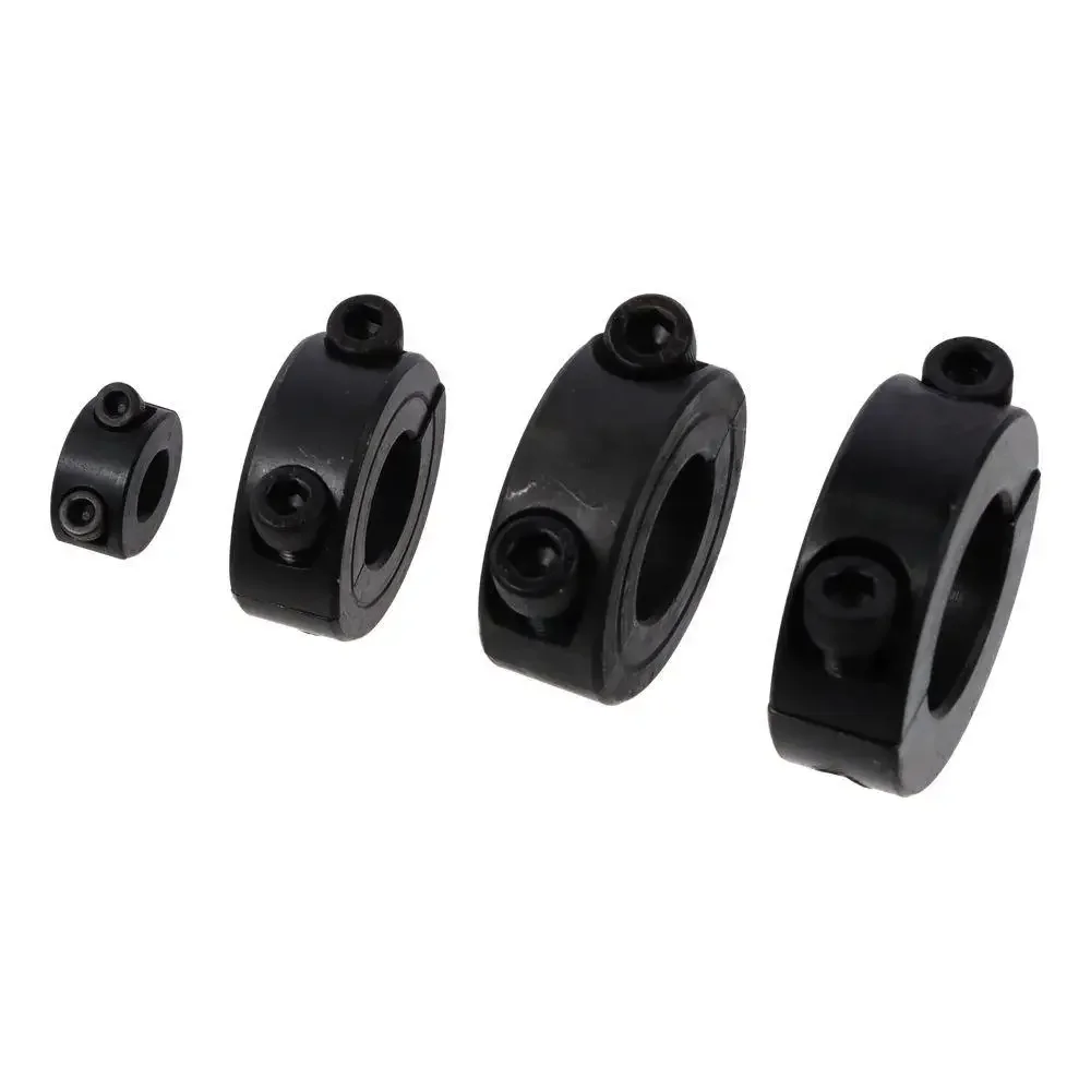 Carbon Steel Shaft Collars Black Inner Diameter 6-55mm Double Split Clamping Collar Hole Retaining Clamp Conveyor Belt Systems