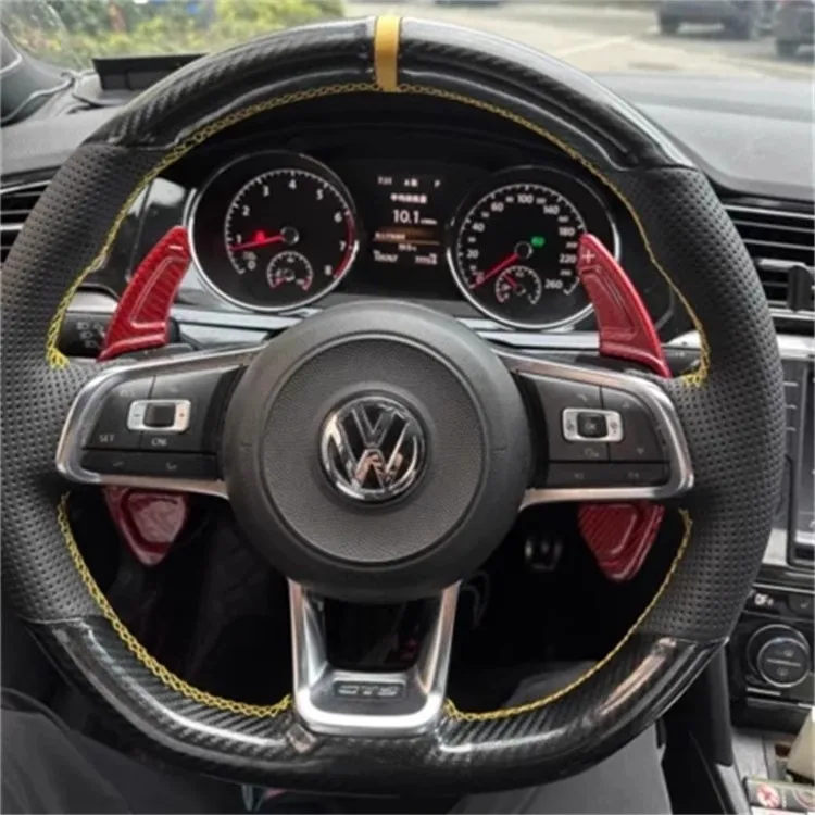 三つ編み本革車のステアリングホイールカバーフォルクスワーゲン VW