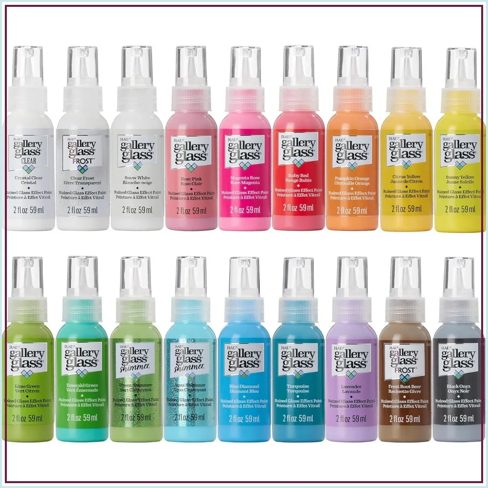 Stained Glass Window Paint Set, 18 Colors, Non-Toxic, 2 oz Each, for Beginners & Artists