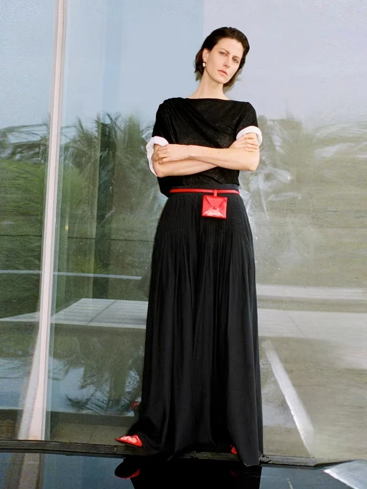 

Edition Women's Summer New Loose Feel Pleated Lightweight Wide Leg Pants Comfortable Casual Trousers l Waist Long