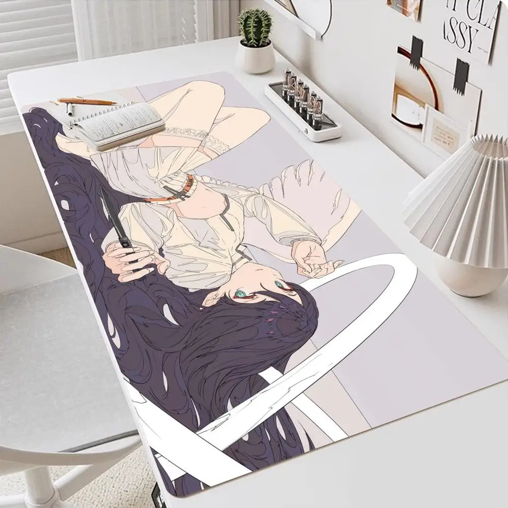 Jiaocha Illustration Anime Girl Office kawaii mat Computer Desk Mat Table Keyboard Big Mouse Pad Laptop Cushion Non-slip Deskpad