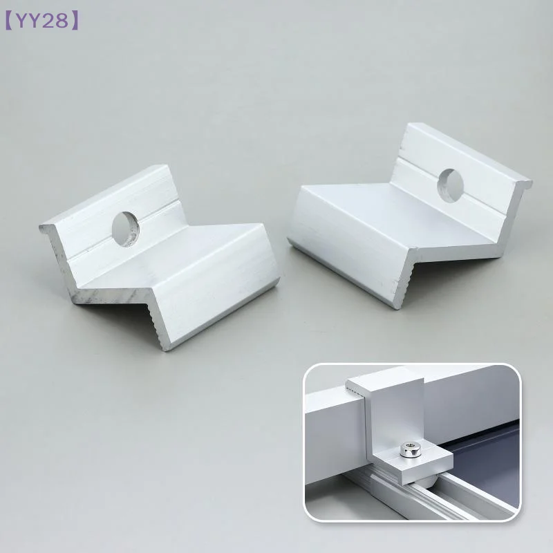 【xxx】5/10Pcs For Aluminum Alloy Solar Panel End Clamps For PV Module Racking Mount System Accessories Photovoltaic Mounting{Y}