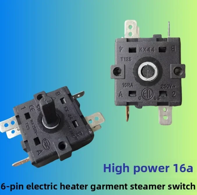 1PC KX44 electric heater accessories 6-pin gear switch heater oil switch gear switch heater high power