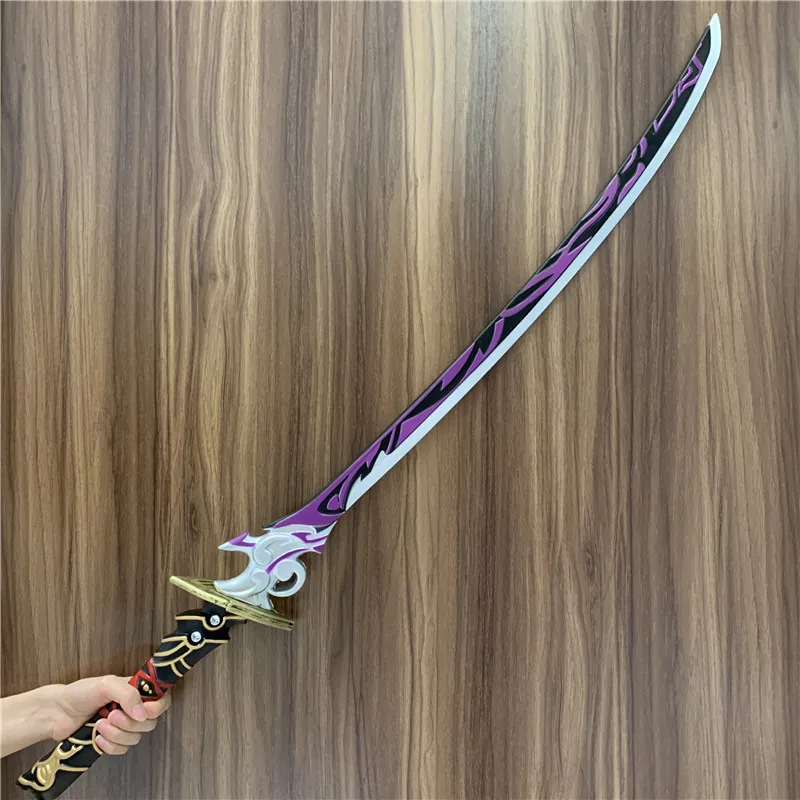 105cm Raiden Shogun Katana Sword Game Genshin Impact Sword Beelzebul Musou Sword Cosplay Weapon Props Safety PU Role Gift