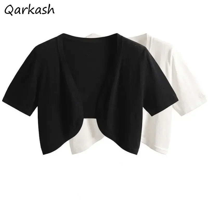 

Cardigan Women Cropped Hotsweet Summer Knitting Casual Simple Vintage Streetwear Young Fashion All-match Daily Korean Style New