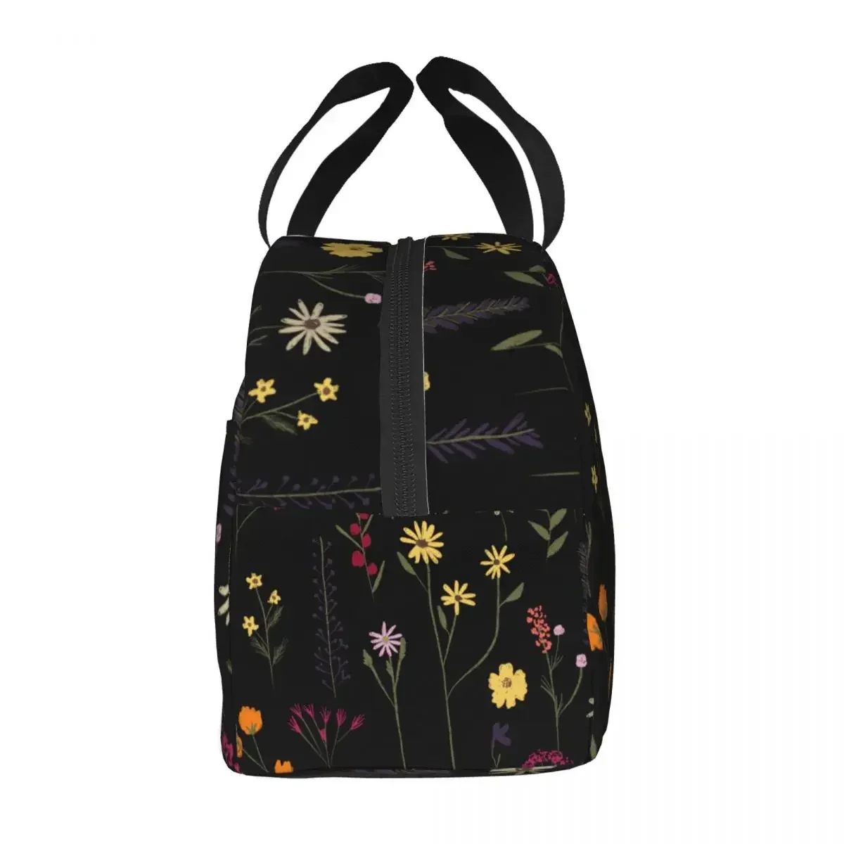 Lunch Bags for Women Kids Pretty Flowers Floral Insulated Cooler Bag Portable Picnic Work Canvas Lunch Box Food Storage Bags