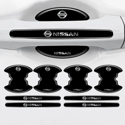 4/8Pcs Car Door Handle Protective Anti-scratch Stickers For Nissan Qashqai X-trail Note Juke Sentra Patrol Almera Navara Leaf