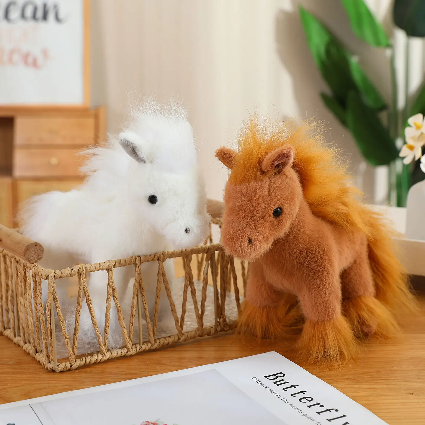 シミュレーション馬ぬいぐるみぬいぐるみかわいい小さな馬バッグキーペンダント枕人形ホームキッズギフト装飾