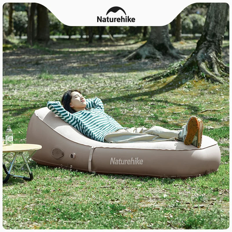 Naturehike Camping Inflatable Sofa Bed Outdoor Beach Comforts Lazy Couch Load Capacity 150kg Inflatable Sofa With Built-in Pump