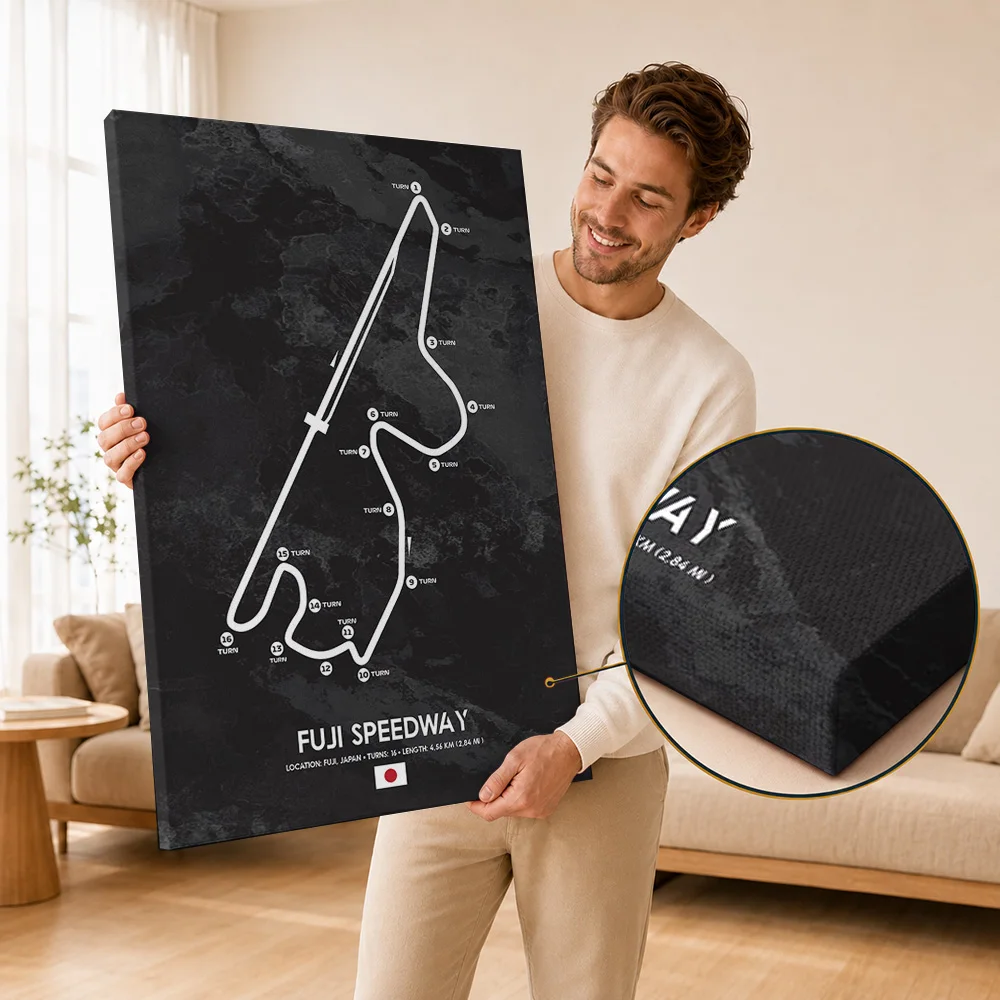 Fuji Speedway Canvas Poster Customized Photo Grand Prix Heritage Style Wall Paintings Decoration Suited For Entertainment Room
