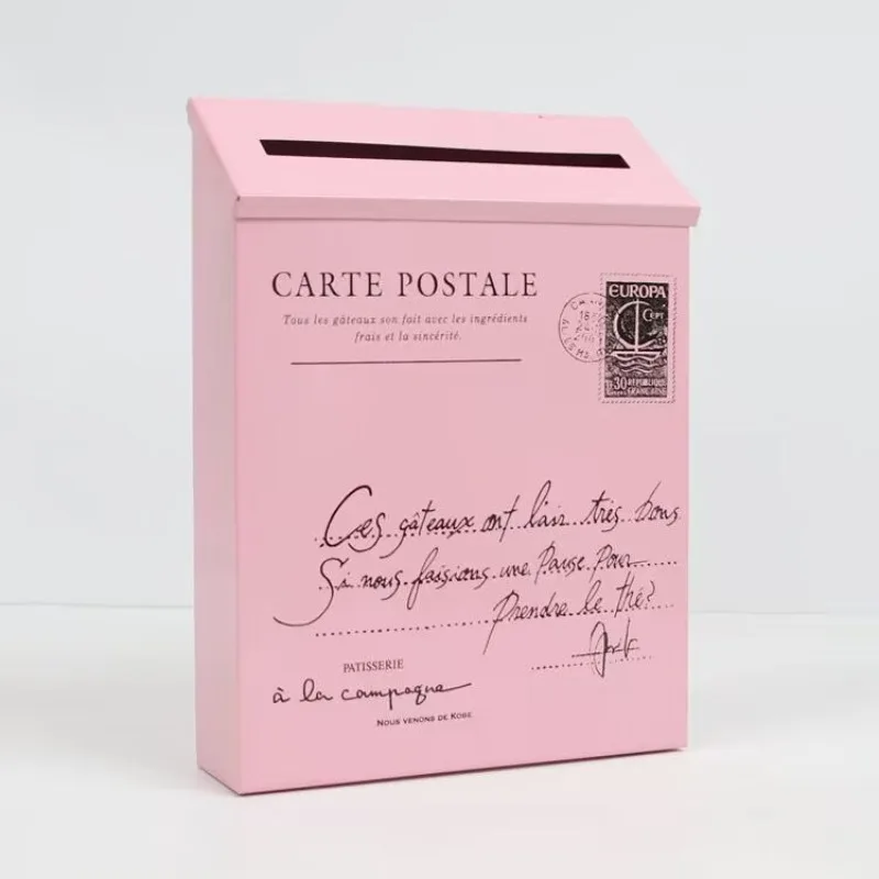 WW small with lock mailbox, rainproof and sunscreen, iron mailbox, rust-proof, wall-mounted letter box, convenience box.