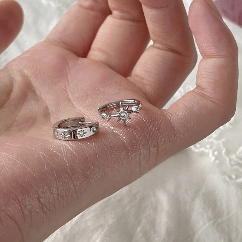 2026 New Style Fashionable Exquisite Asymmetrical Hexagram Unique Design Earrings High End Luxurious Earrings for Women